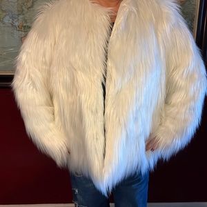NWOT Soft Faux Fur Led Jacket Light up lite Winter Coat .